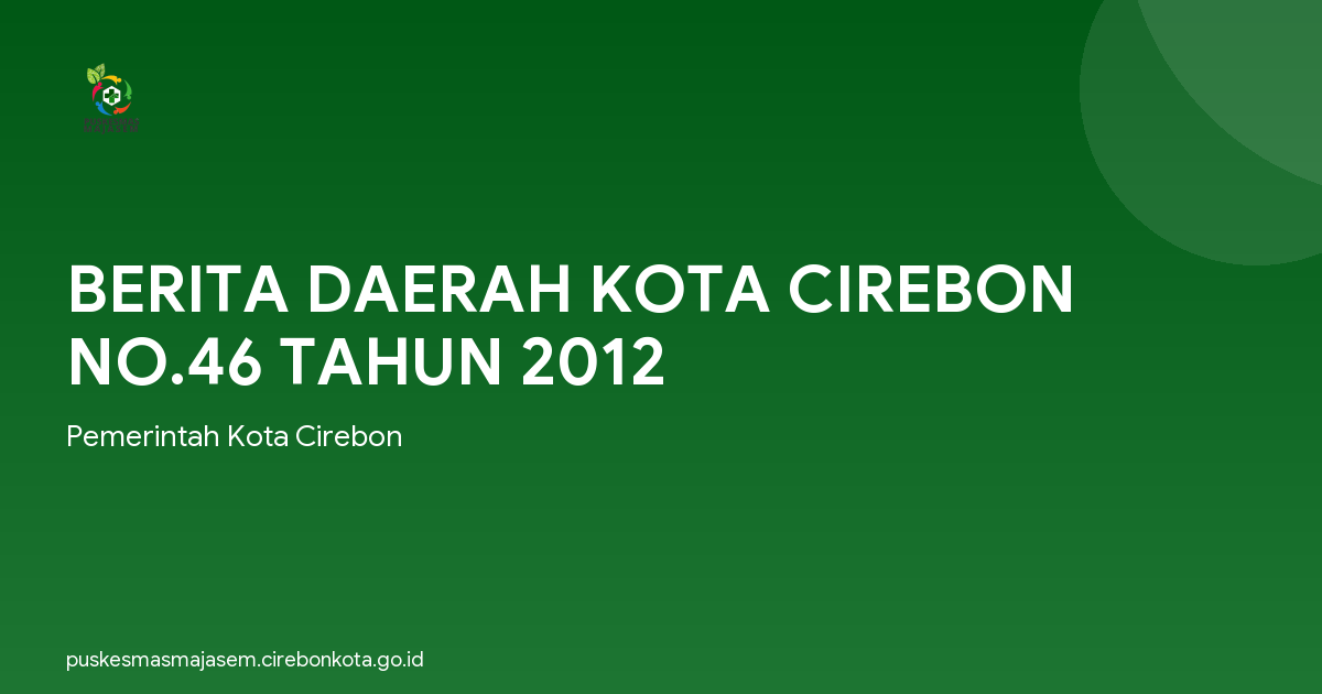 BERITA DAERAH KOTA CIREBON NO.46 TAHUN 2012